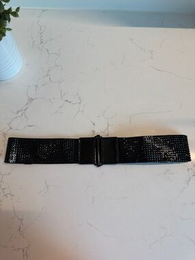 Express Black Rhinestone Stretch Belt